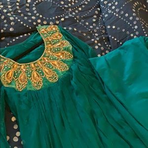 Green Pakistani dress - 3 pc suit